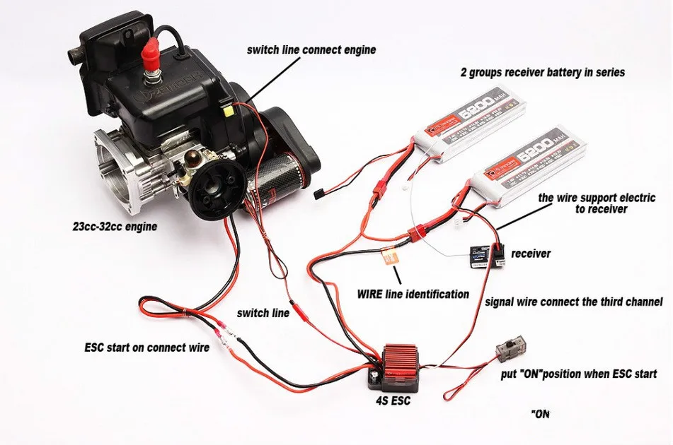 Пульт дистанционного управления 4S Электрический стартер для 1/5 FID гоночный Losi 5ive-T