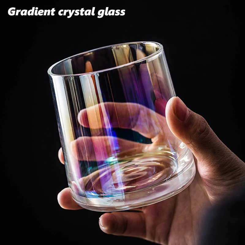 

Gradient Crystal Glass Cup Whiskey Beer Cups Wine Cocktail Vodka Transparent Drinkware Champagne Glasses Coffee Mug Water Bottle