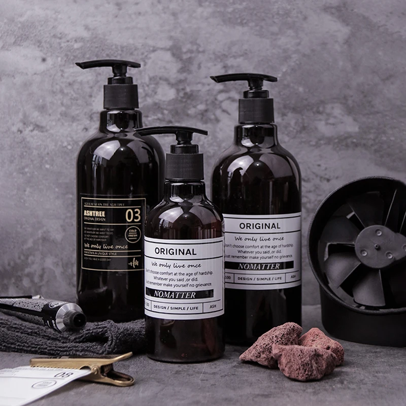 Скандинавский флакон для хранения шампуня скандинавский коричневый с жидким