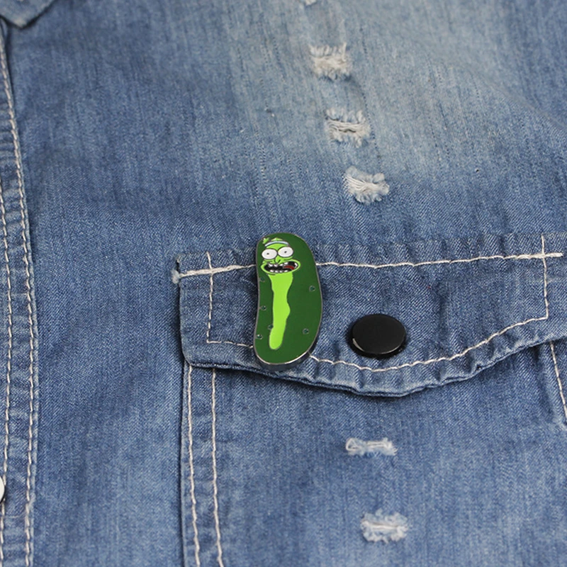 Cute Green Enamel Pin Women Cartoon Insect Brooch Denim Jackets Decoration Brooches Lapel Badge Backpack Jewelry Girl Gifts