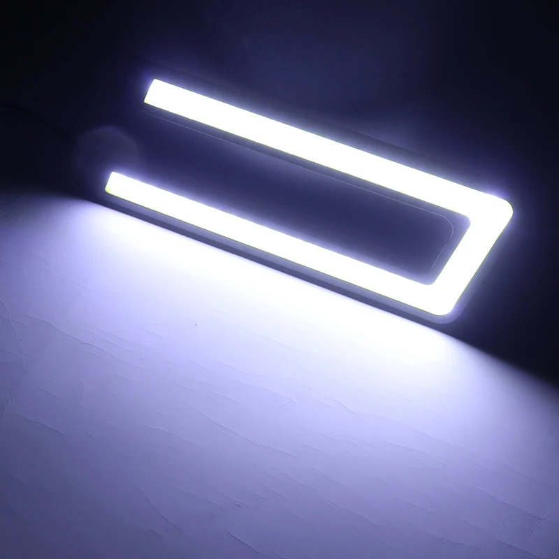 

Mayitr 2pcs Auto Car U Shape Car COB LED Day-time Running Light Headlight Fog Lamp White 6000K Car-styling
