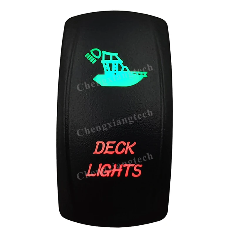 

12V Green & Red Led Rocker Switch DECK LIGHTS 5Pin SPST ON OFF for Boat Car Carling ARB NARVA RAV4 WD Hella Contura