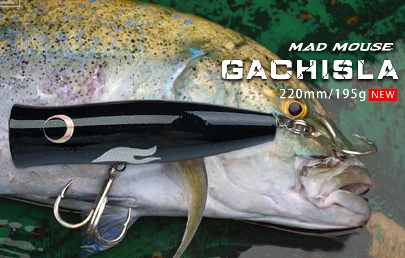 MAD MOUSE GACHISLA 22 см 190 г Topwater деревянный Поппер GT поверхность выскакивающая приманка Deep Sea Chugger приманки для рыбалки на лодке океан рыбалка