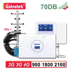 Lintratek 2G 3G 4G усилитель повторителя сигнала 900 МГц GSM LTE DCS 4g WCDMA 900 1800 2100 Усилитель сотового сигнала YagI антенна комплект