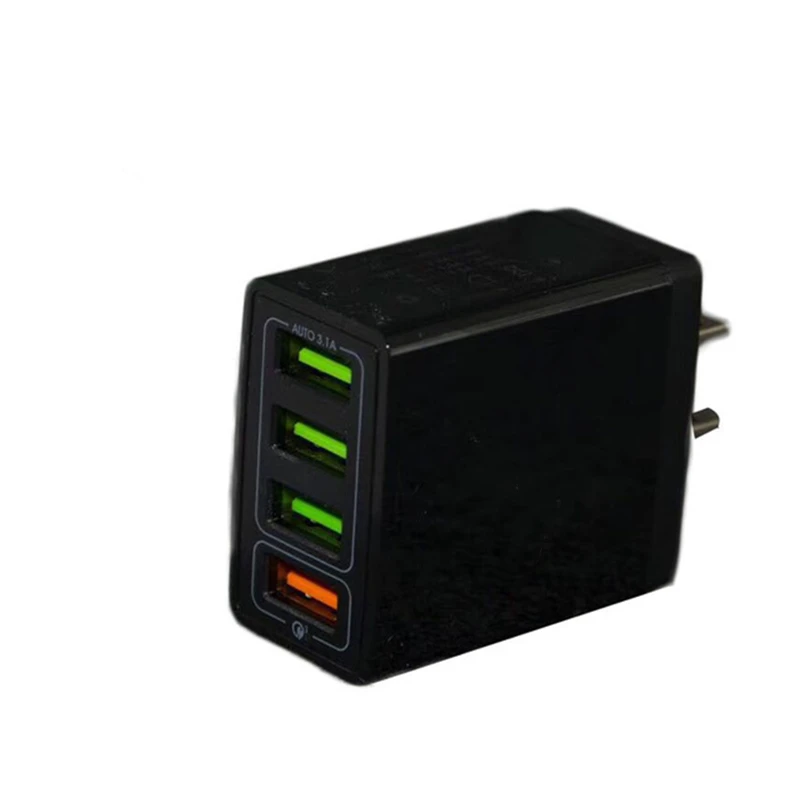 QC3.0 мобильный телефон USB зарядное устройство 3.1A 4USB быстрое для Iphone XR IPad Samsung