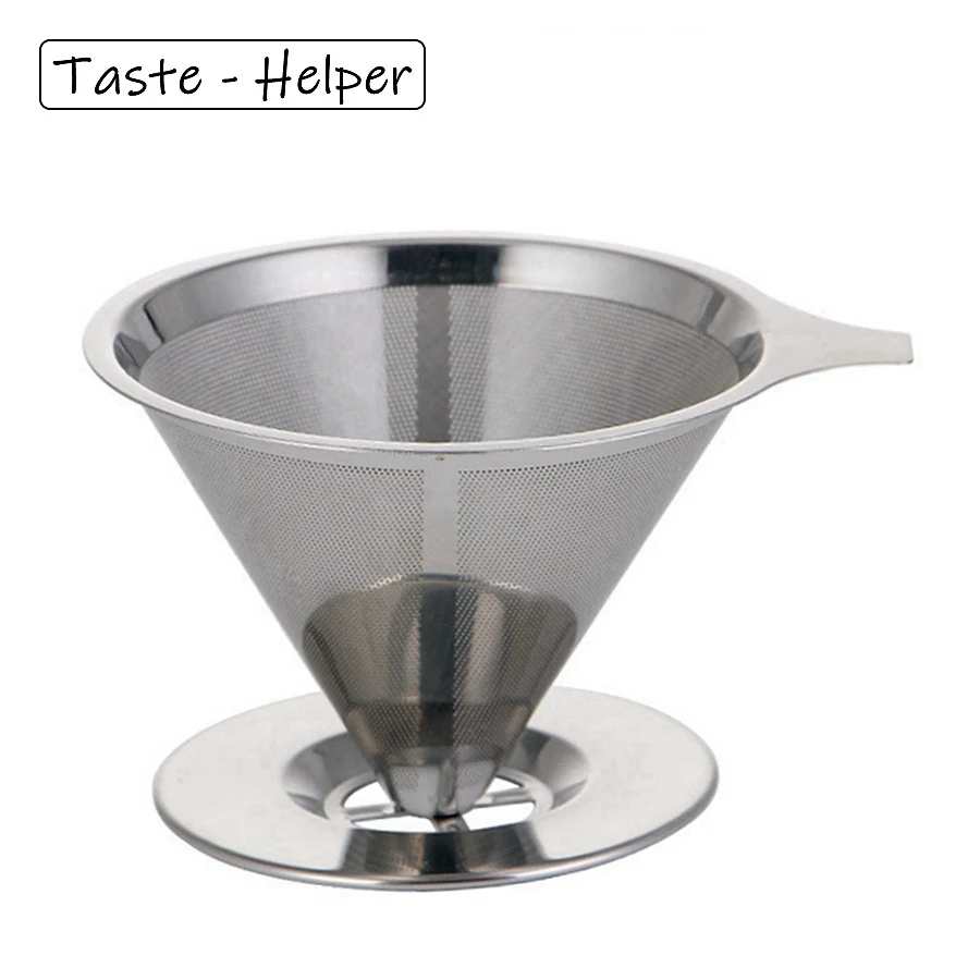 Coffee Maker Stainless Steel Coffee Filter Holder Reusable Hand Drip Filter Coffee Baskets