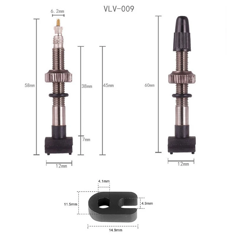 2 шт. Велосипедный спорт бескамерных шин или однотрубки 60 мм сплав вставка из