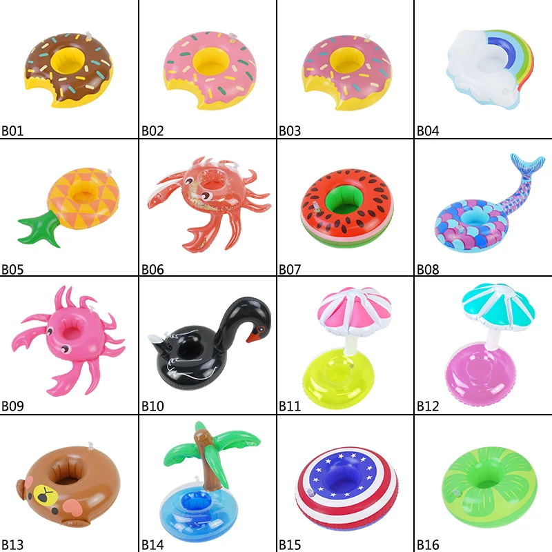 1 шт. надувной подстаканник милый Краб пончики фрукты держатель для напитков