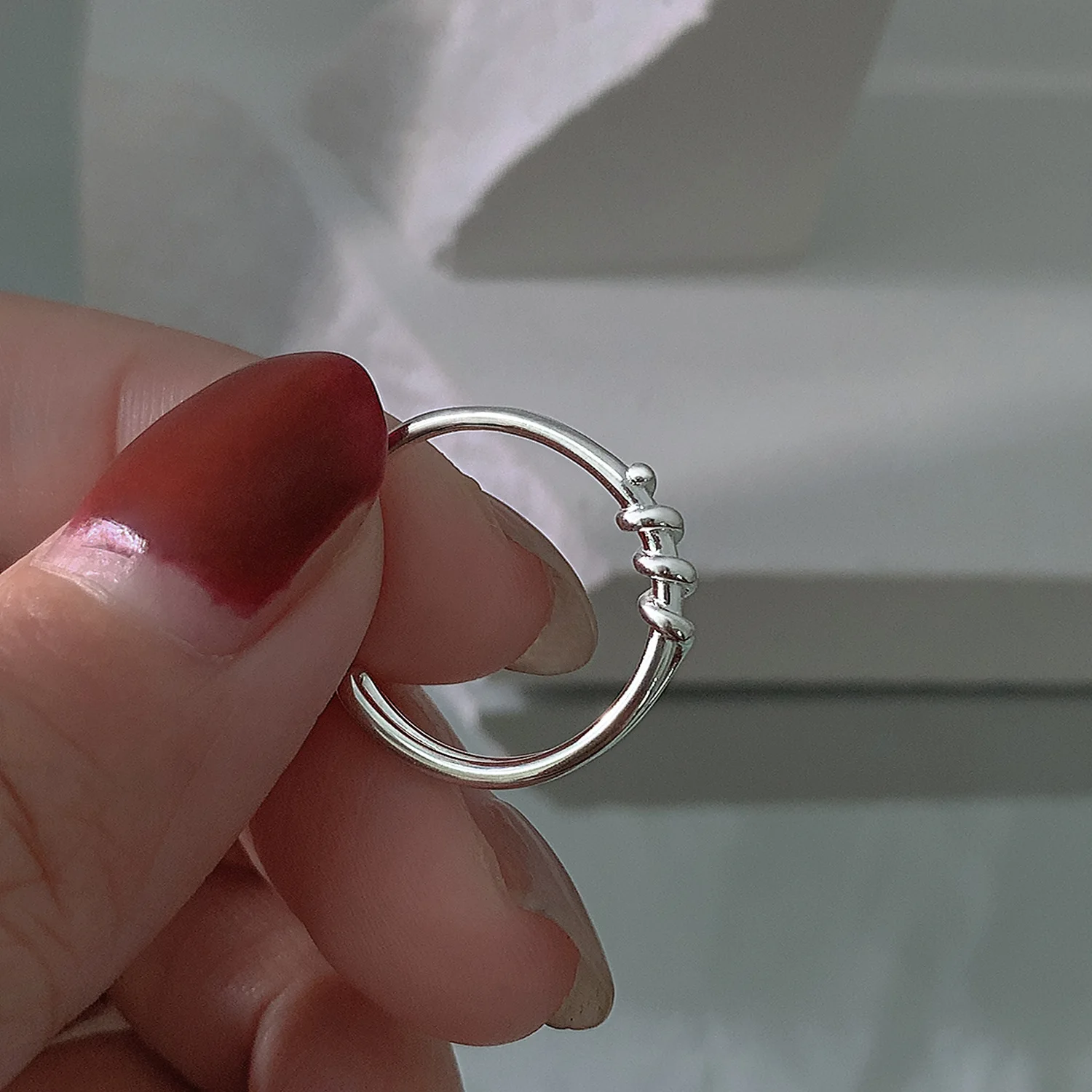 Женское кольцо PANJBJ из стерлингового серебра 925 пробы с Простыми линиями и