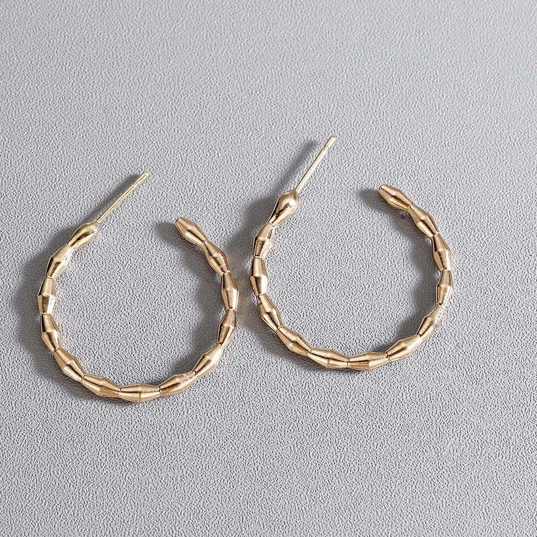 Серьги Kinitial из бамбука геометрические открытые серьги с для женщин круглые