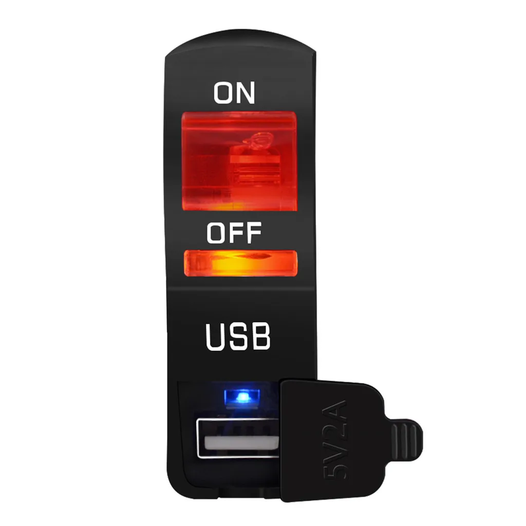 RED Комплект для мотоцикла 12 В Автомобильная usb-розетка водонепроницаемое автомобильное зарядное устройство с переключателем синий для автомобиля RV ATV лодка водный мотоцикл мобильный - Цвет: RED