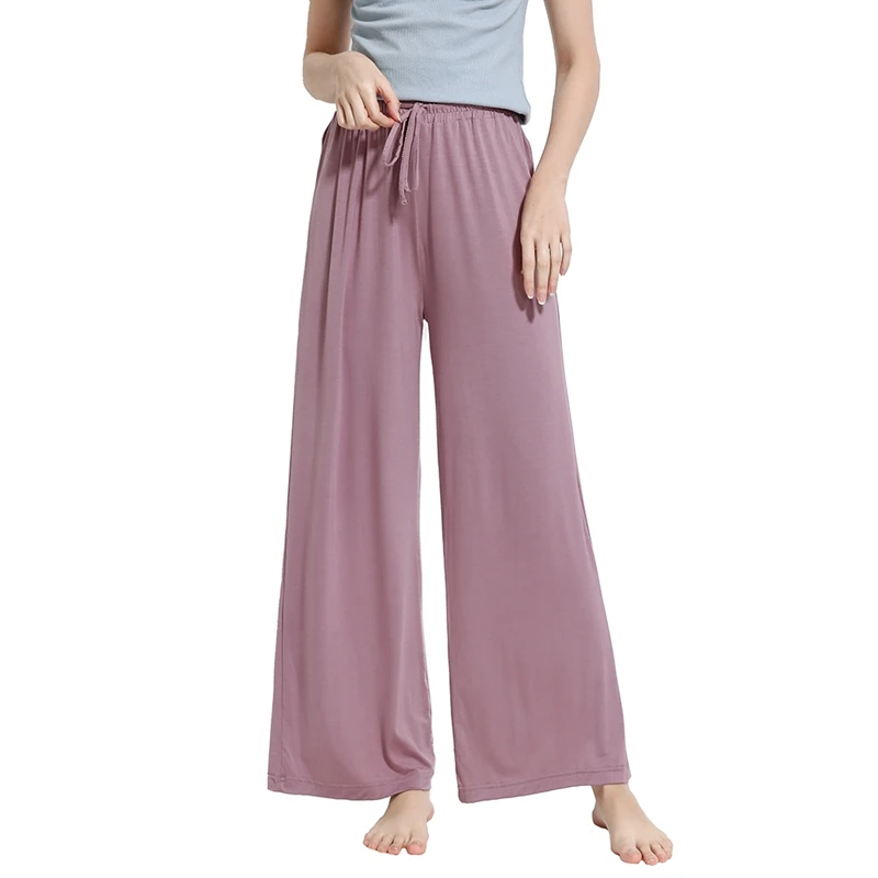

Ladies Summer Pajama Pants Solid Color Casual Homewear Pants Soft Pajama Pants Cotton Women's Homewear