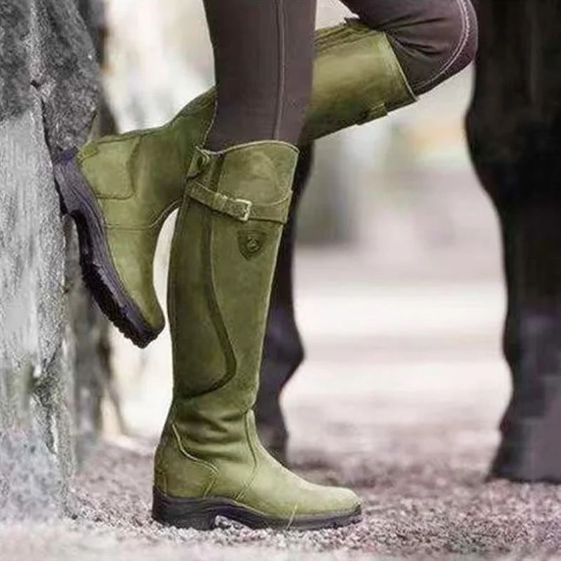 

Western Fashion 2022 Women Boots Winter Knee High Heels Quality Suede Long Comfort Square Botines Mujer Thigh High Boot Botas 43