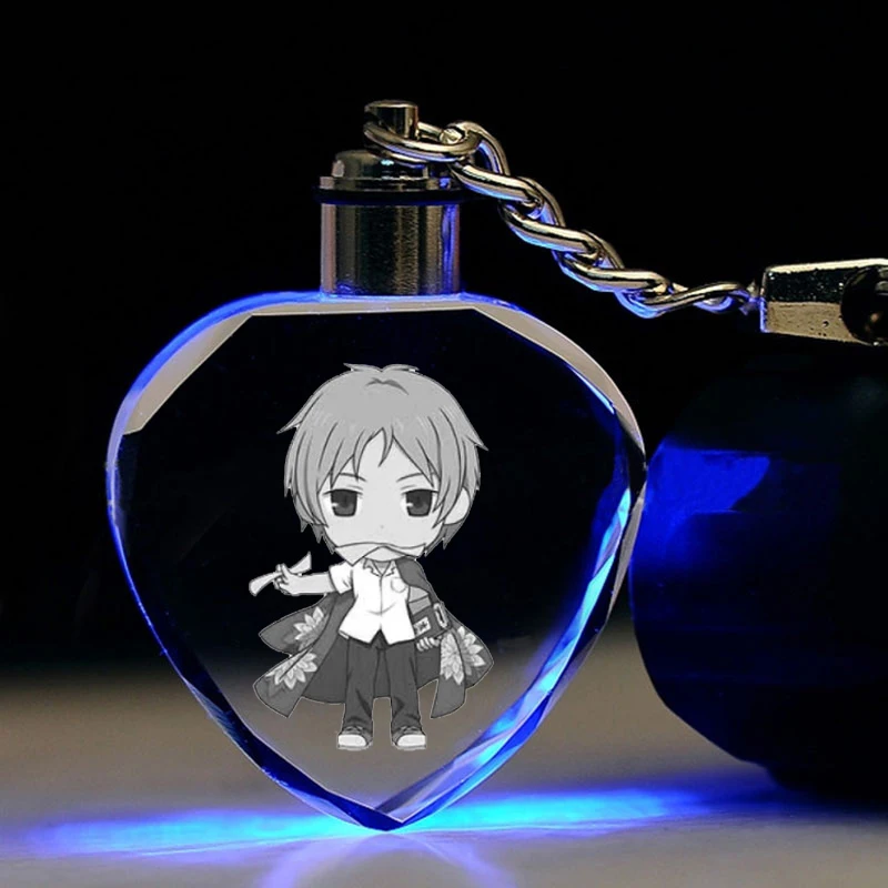 COSANER Natsume Yuujinchou Heart Shape Anime LED Key Chains Keyring Crystal Toy Keychain Light Keyholder Unisex Gifts | Украшения и