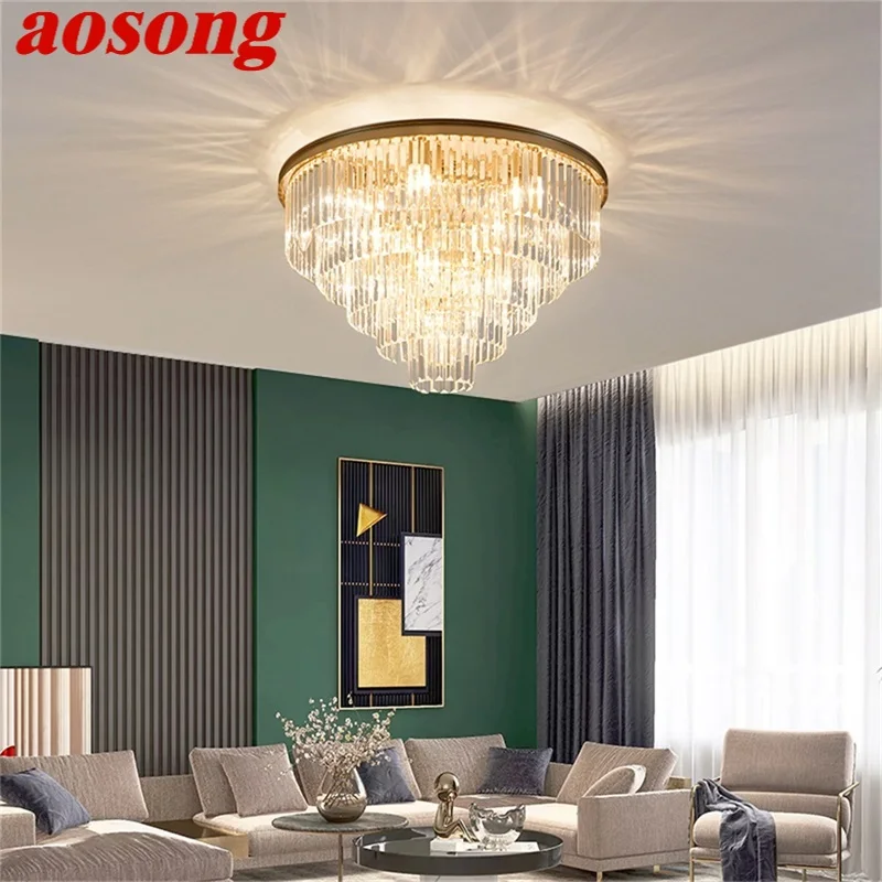 

AOSONG Ceiling Lights Gold Postmodern Luxury Lamps Fixtures LED Home For Living Dinning Room