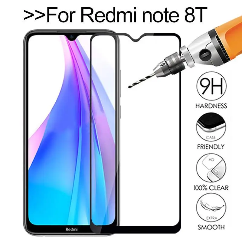Защитное стекло с полным покрытием 9d для xiaomi redmi note 8t экрана xiomi xaomi xiami note8t