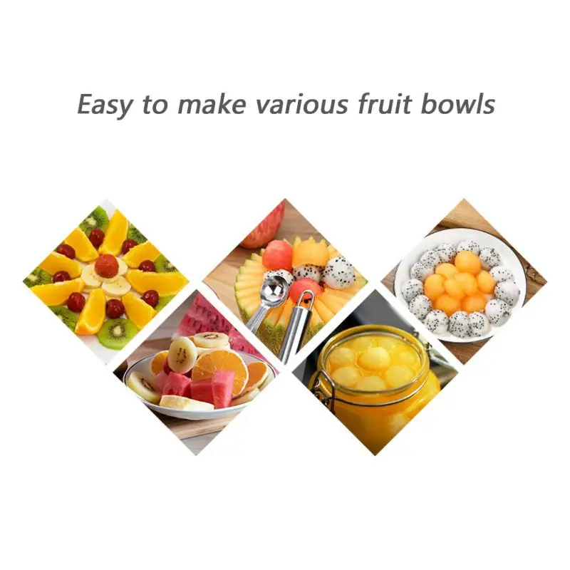 Фруктов для украшения тортов Нержавеющая сталь долговечная ложка дыни Ножи