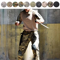tactical army uniform combat short sleeve shirt cargo pants with knee pads army camouflage airsoft paintball hunting clothing