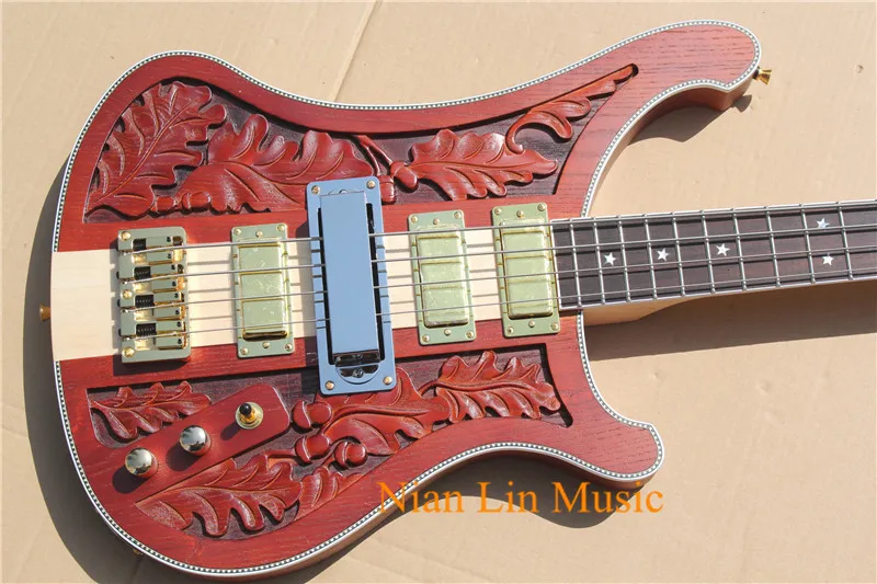 4-струнной бас-гитары производство Китай красновато-коричневый Цвет Ольха тела