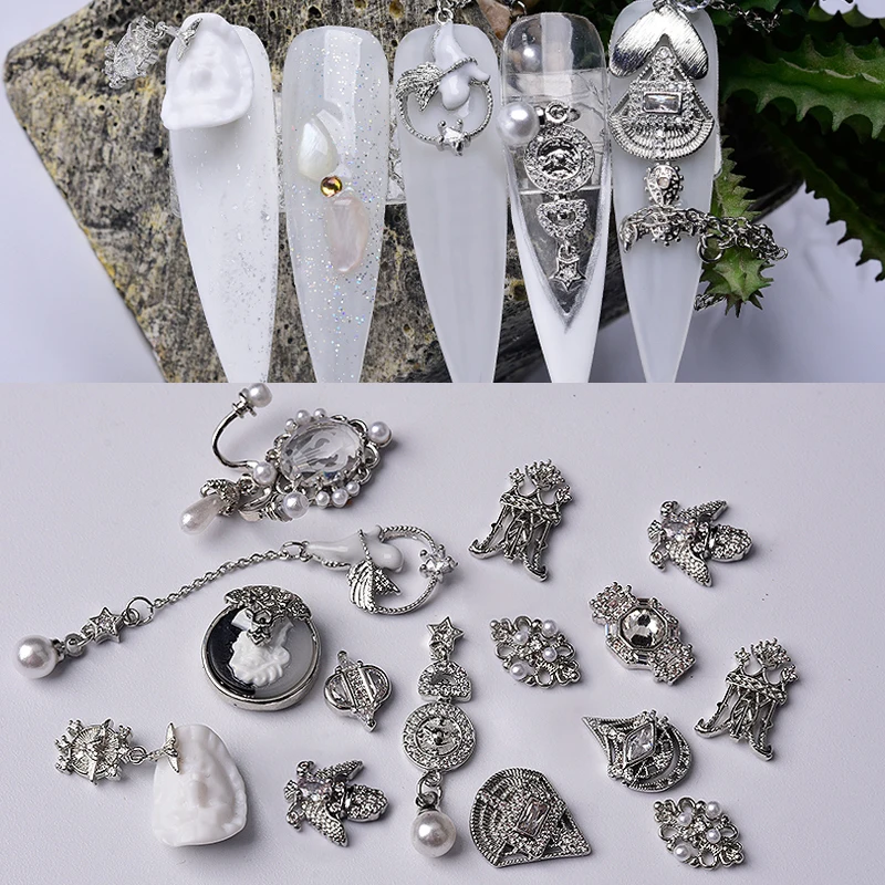 1 шт. золотистые/Серебристые Металлические Стразы для ногтей смешанные размеры