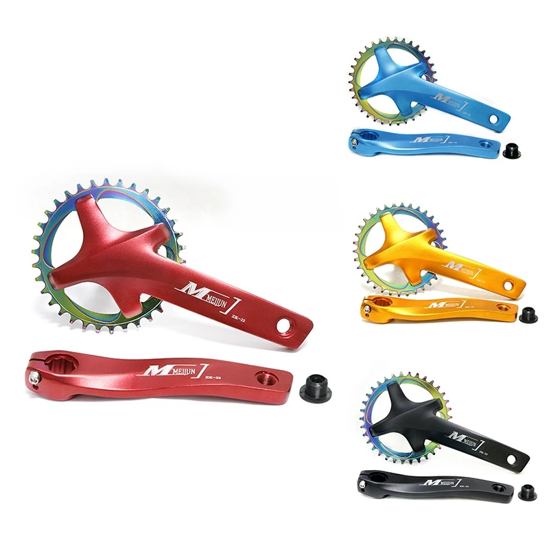 

MEIJUN 170 MTB Mountain Bike Bicycle Hollow Integrated Crank Single Speed Disc 104BCD 34T Crankset Bottom Bracket