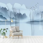 Обои в китайском стиле, абстрактные, 3D, стереоскопические чернила, ручная роспись, пейзаж, телевизор, диван, настенные росписи, бумажные декорации