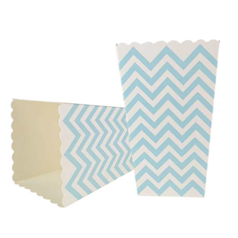 6 шт Вечерние бумажные коробки для попкорна зеленый розовый попкорн