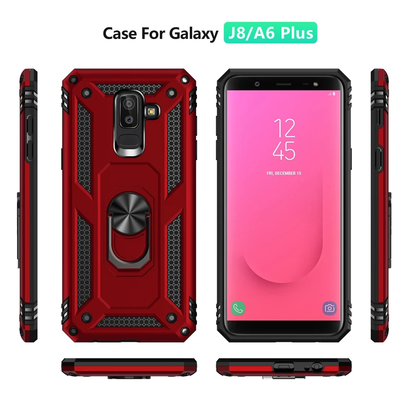 Роскошный армированный чехол для Samsung Galaxy J8 A6 Plus Жесткий Чехол из поликарбоната с