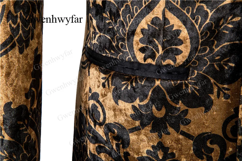 Gwenhwyfar 2019 мужские свадебные костюмы для выпускного вечера с черными цветами и
