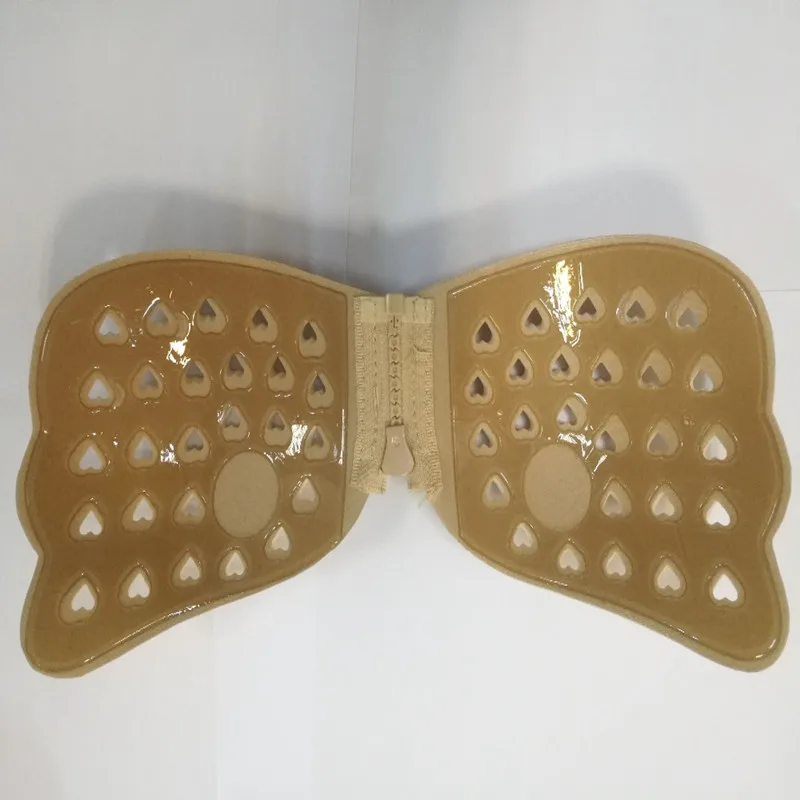 Zipper Invisible bra New Sexy bra Women Self Adhesive Strapless Bandage Stick Gel Silicone Push Up Invisible Bra