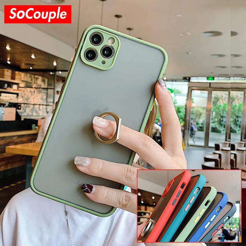 Чехол для телефона SoCouple противоударный с кольцом-держателем iphone 11 XR Pro X Xs max 7 8 6 6s