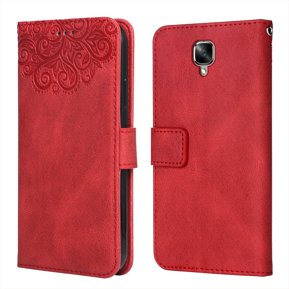 Luxury Leather Case for OnePlus 3 Flower Embossing Wallet Flip Phone 1+3 Cover Card Slot Funda | Мобильные телефоны и