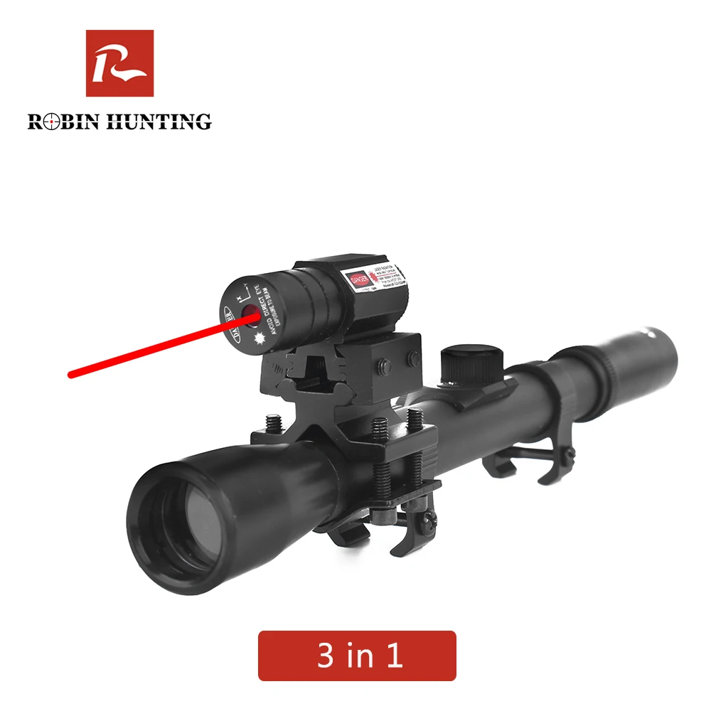 Прицел для ружья Robin Hunting 4x20 тактический арбалет лазерный прицел с красной точкой