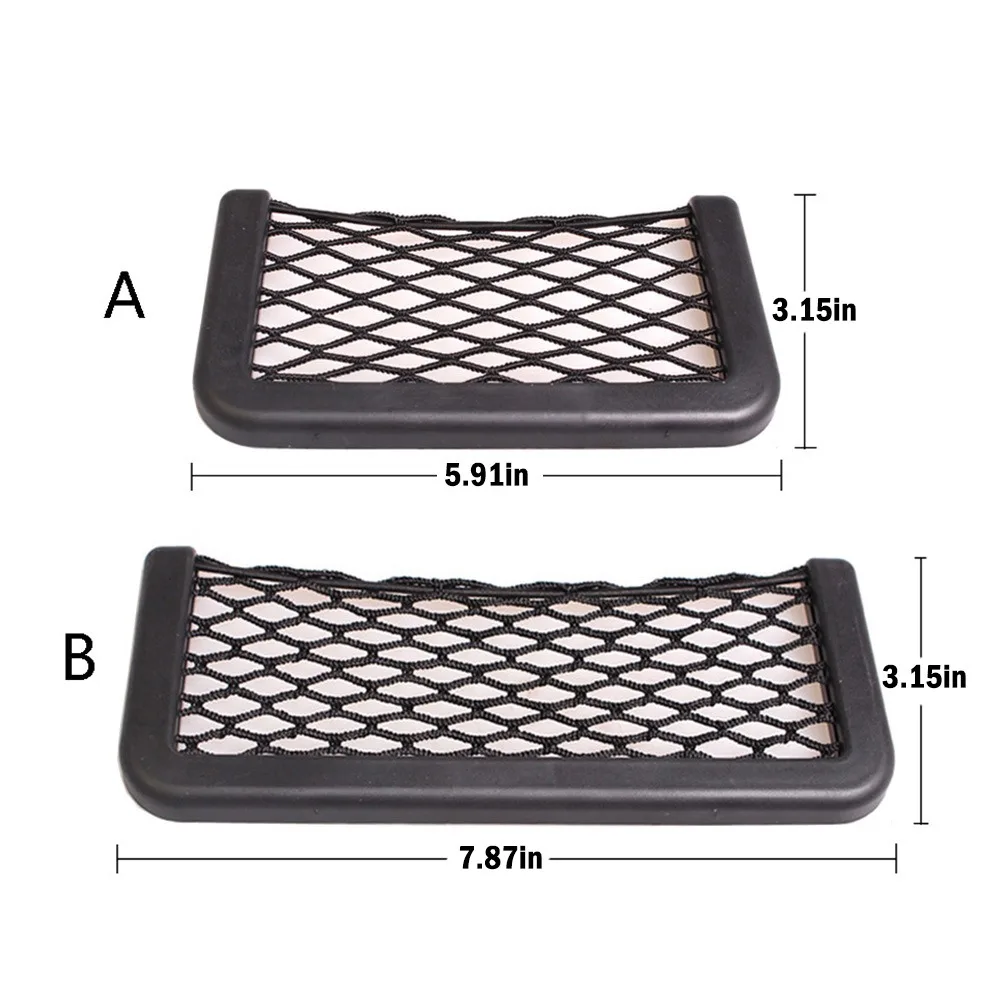 

Car Back Rear Mesh Trunk Seat Elastic String Net Magic Sticker Universal Storage Bag Pocket Cage Auto Organizer Seat Back Bag