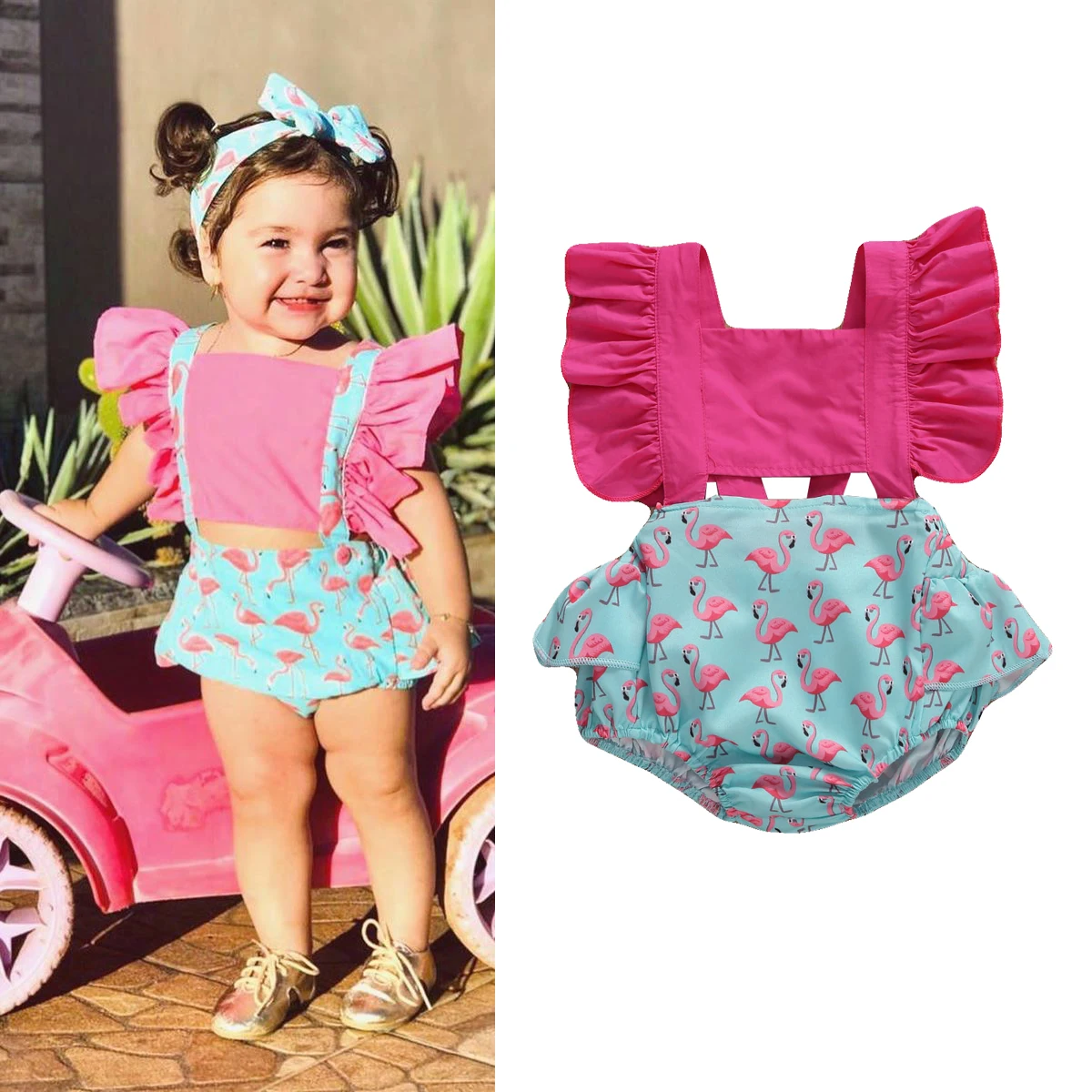 

Pudcoco 2020 Infant Baby Girls Boys Clothes Rompers Fruit Print Ruffles Short Sleeve Cute Jumpsuits Clothing 0-24M