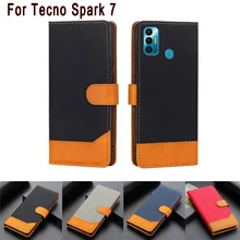 Stand Case For Tecno Spark 7 Cover Magnetic Card Flip Wallet Leather Phone Protective Shell Etui Book For Tecno Spark7 Case Capa