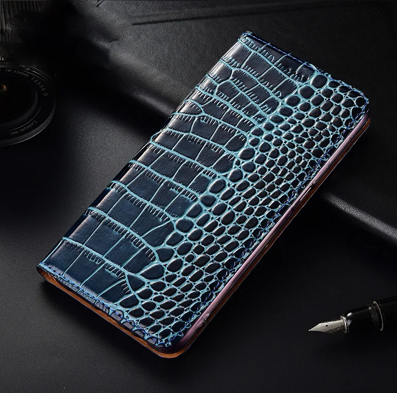Для Moto P40 Чехол Флип из натуральной кожи крокодил узорный Мягкий силиконовый чехол для Motorola Moto One vision Coque