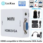 LccKaa 1080P HDMI-совместимый адаптер VGA преобразователь с аудио HDMI2VGA кабель для ПК ноутбука ТВ приставки компьютера проектора дисплея