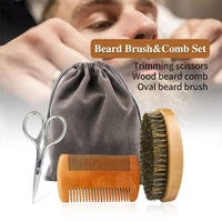 men mustache grooming scissors beard comb brush 3pcsset mens travel grooming kit beard grooming set with portable gift bag