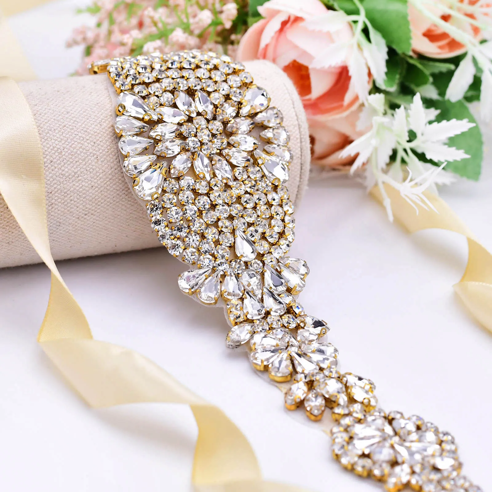 

Bling Party Golden Dress Belt Bridal Belts Diamond Belt Bridal Evening Dresses Belt For Women Wedding Waistband Belt Bridal Sash