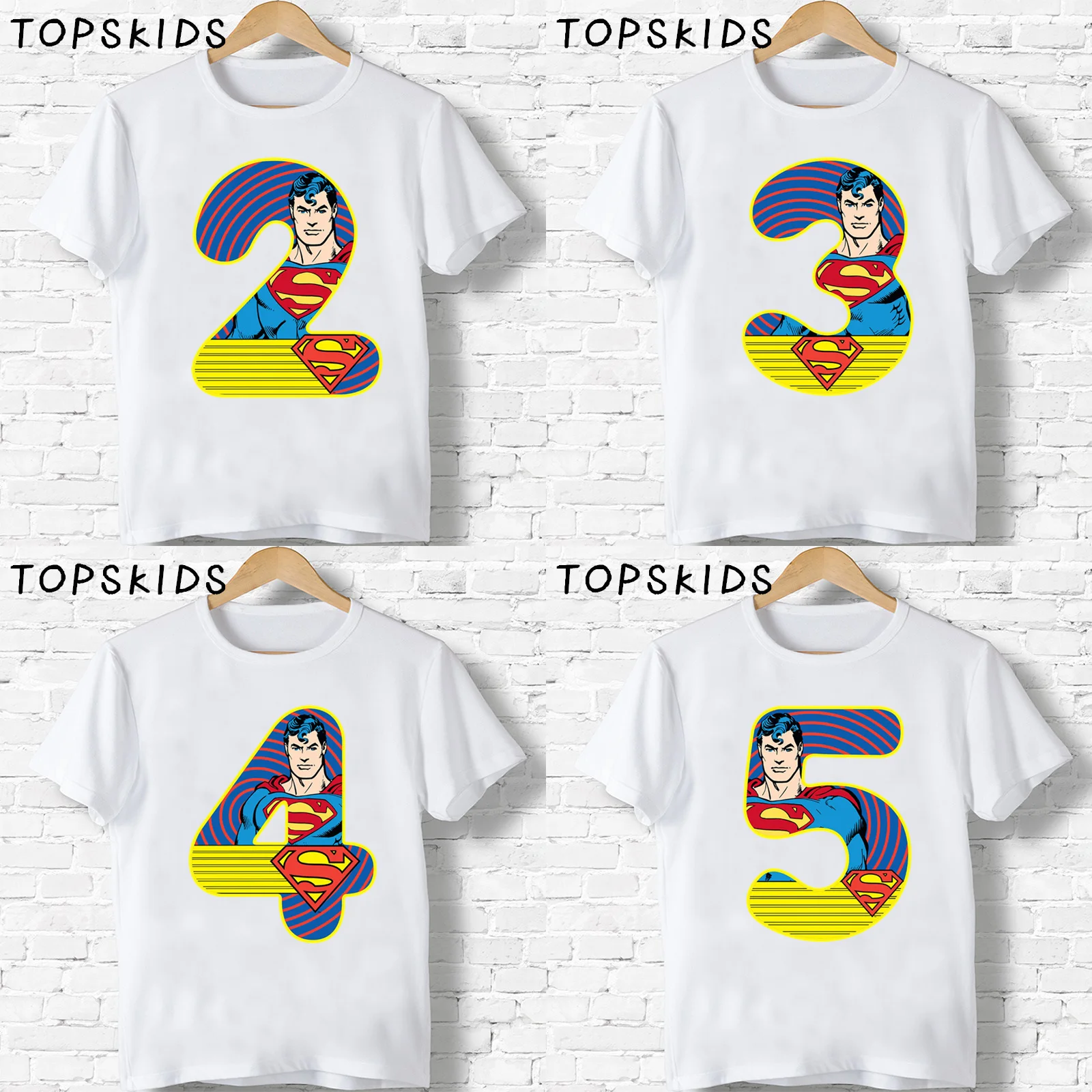 2020 детская одежда для маленьких мальчиков на день рождения номер 1 ~ 9 Супермен