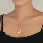 Очаровательное ожерелье с подвеской в виде бегущего оленя для девочек и женщин, Очаровательное украшение в виде оленя из нержавеющей стали, милые украшения в виде животных, подарок, бижутерия