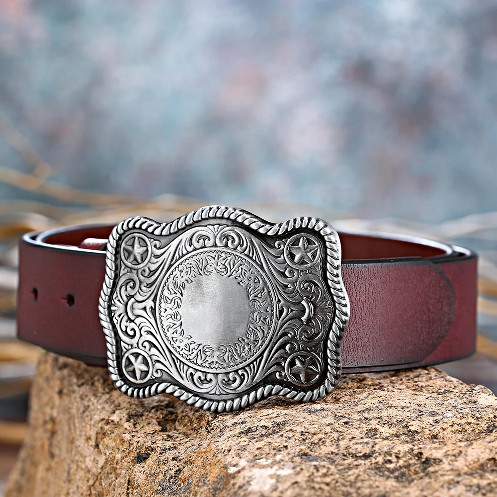 Western cow belt Zinc alloy Belt buckle of riding Vintage pattern Men's Choice and Ladies Fashion Belts