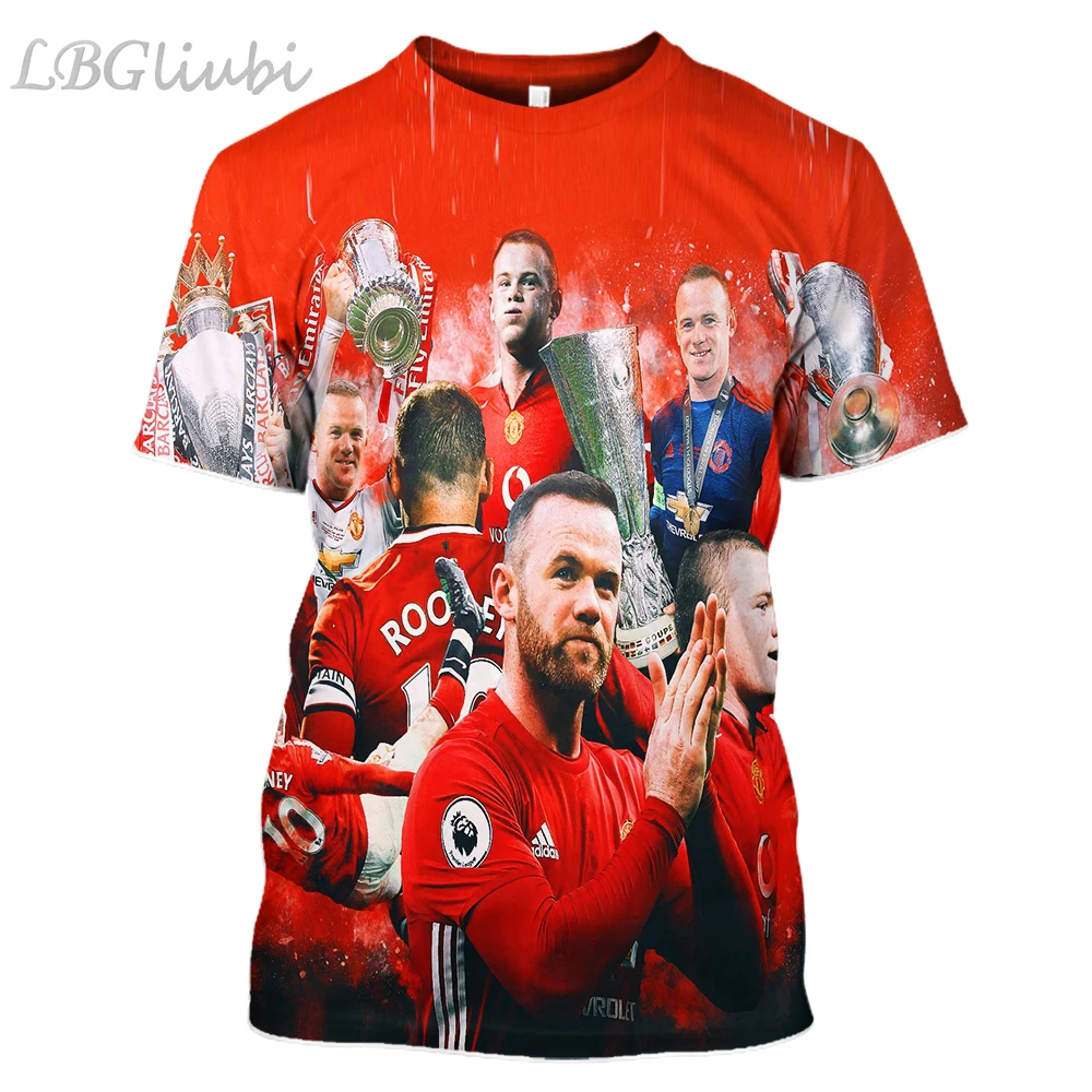 Новинка 2019 футболка с 3D принтом Манчестер Юнайтед звезда мужская и женская