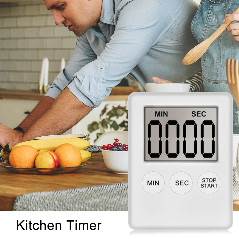 

5 Colors Super Thin LCD Digital Screen Kitchen Timer Square Cooking Count Up Countdown Alarm Magnet Clock Temporizador Drop Ship