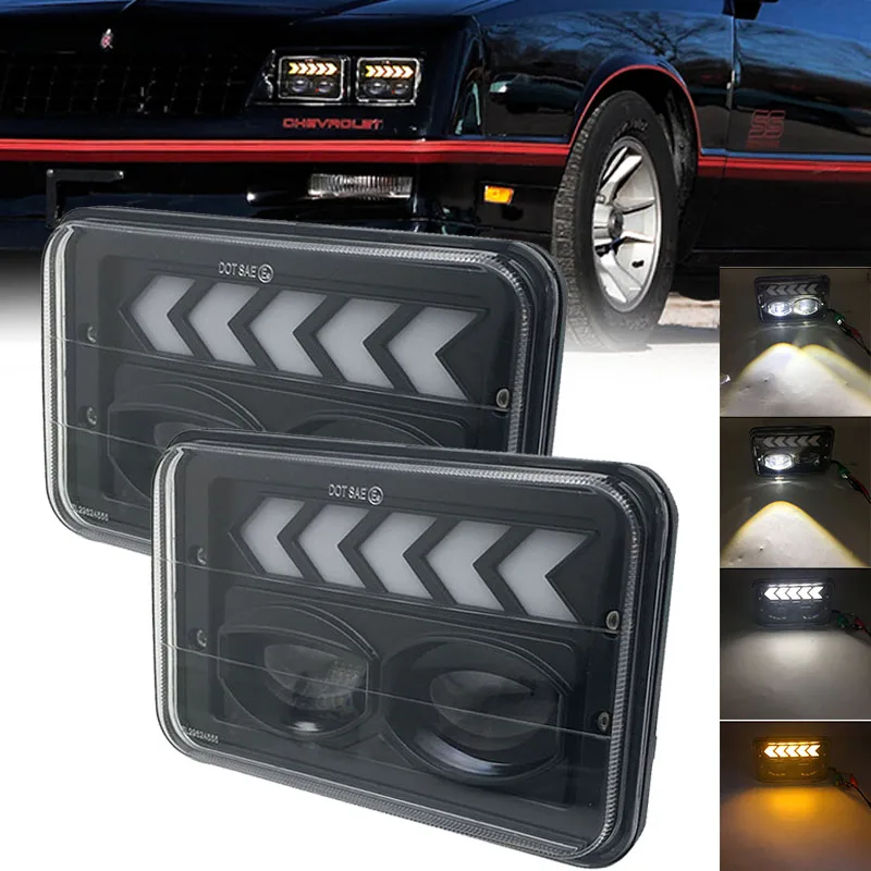 4x6 дюймов прямоугольный светодиодный фары морского светодиодный фар дальнего света для кВт грузового автомобиля daf T600 W900 T800 грузовик Peterbilt 379 Chevy S10