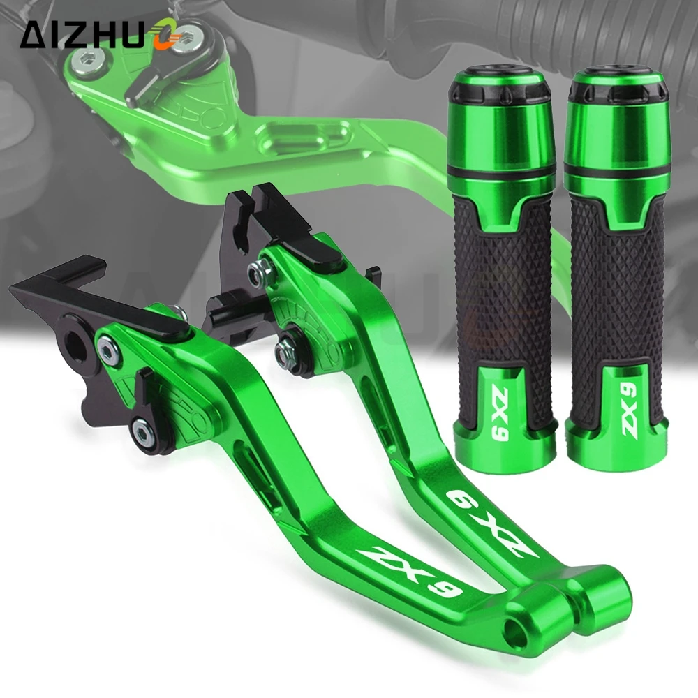 

FOR KAWASAKI ZX9 ZX-9 1994-1997 1996 1995 Motorcycle Adjustable Brake Clutch Levers 7/8'' 22MM Hand Grips Handlebar ZX 9 Logo