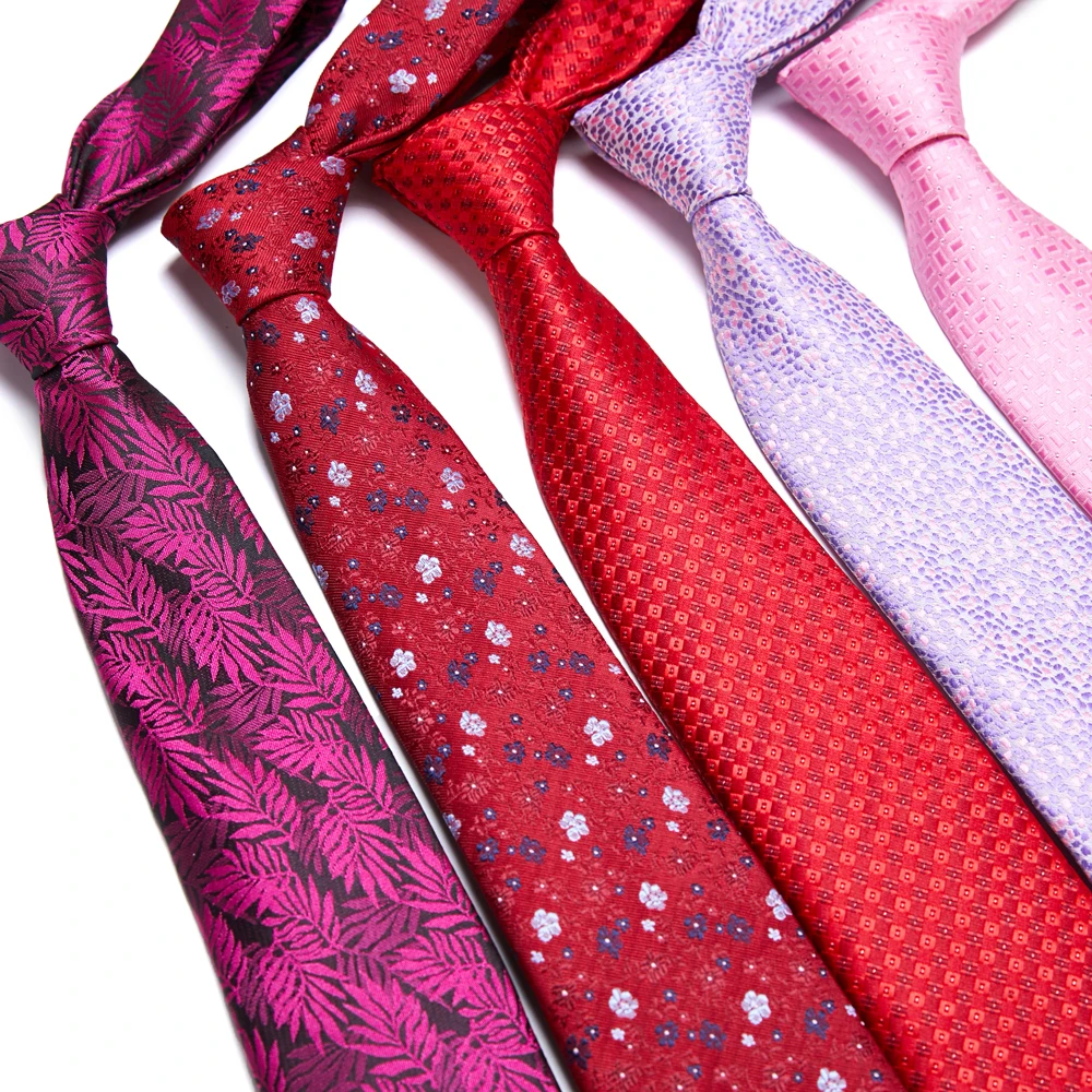 

Classic Plaid Neck Ties for Men Casual Suits Tie Gravatas Stripe PInk Red Floral Neckties For Business Wedding Gift 7.5 cm
