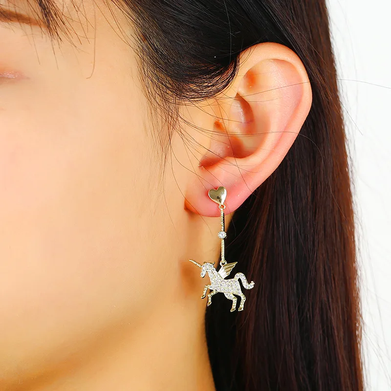 Хорошее качество Лошадь Единорог цепь медь Циркон S925 Роскошные модные массивные