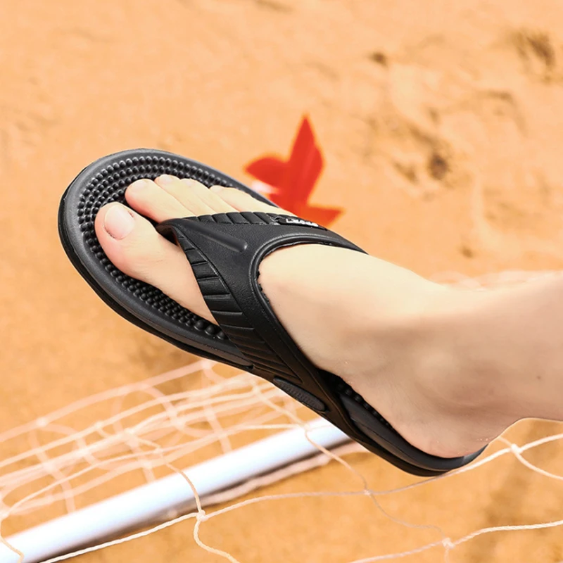 

Summer Men's Slippers sandals Male Beach Shoes Flip Flops Non-slip Wear-resistant Comfortable Breathable